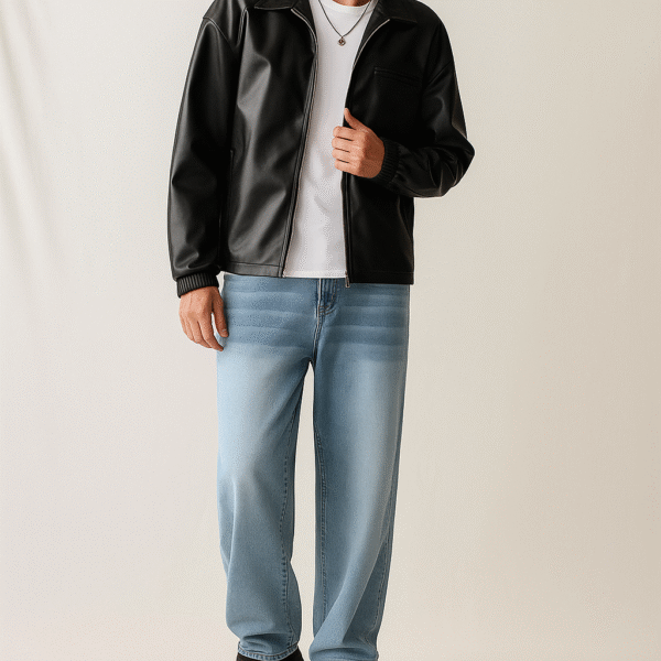 Mens Faux Leather Shirt Jacket – Lightweight PU Outerwear for Casual Style Mens faux leather shirt jacket stylish PU outerwear lightweight design inspired by levis mens faux leather shirt jacket and ridgecut mens long sleeve faux leather shirt jacket